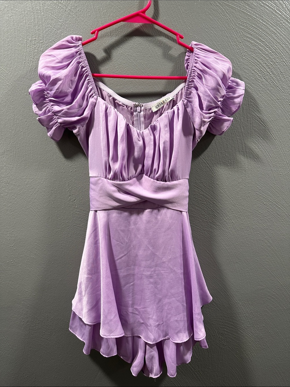Cellecci Lilac Puff Sleeve Dress